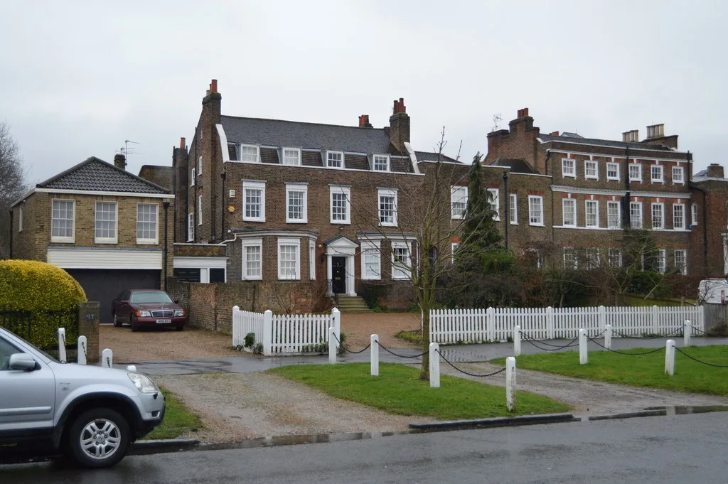 Georgian houses on Dulwich Village. Band H property in Southwark pays £3,934.52 this year; the same band a few streets west, in Lambeth, pays £4,094.22